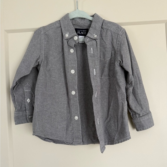 The Children’s PLACE Kids Gray Button-Up Shirt - Picture 1 of 3